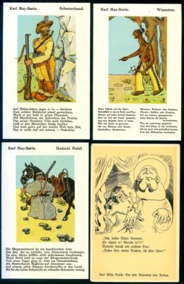 Poststück - Partie Motivkarten "Karl May" und "Wilhelm Busch", - Francobolli e cartoline