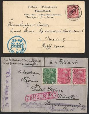 Poststück - Partie Poststücke Österr. ab Monarchie mit etwas Ausland, - Briefmarken und Ansichtskarten