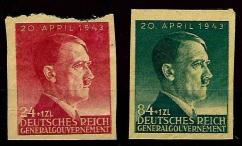 (*) - D. Bes. WK II - Gen. Gouv. Nr. 102P4/103P4 UNGEZÄHNT (= auf Andruckpapier), - Stamps and postcards