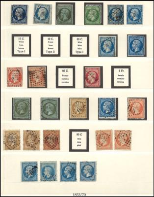 **/*/gestempelt/Poststück - Sammlung Frankreich ab 1849 mit etwas Dubl., - Známky a pohlednice