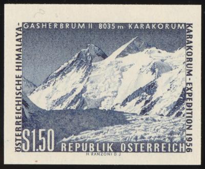 ** - Österr. Nr. 1045U (Österr. Himalaya - Karakorum - Expedition 1956 UNGEZÄHNT), - Známky a pohlednice