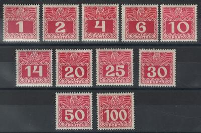 ** - Österr. Porto Nr. 34Z/ 44Z (gewöhnl. Papier) postfr. einwandfrei, - Briefmarken und Ansichtskarten