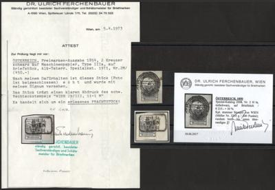 Briefstück - Österr. 1850 - Nr. 2 HIa tiefschwarz, - Briefmarken und Ansichtskarten