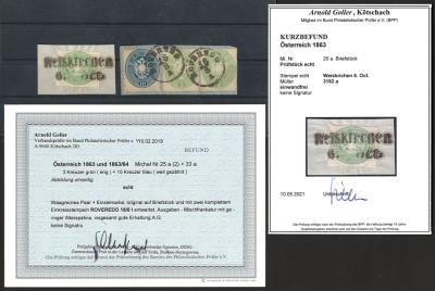 Briefstück - Österr. Nr. 25a mit Stpl. WEISKIRCHEN/6. Oct., - Briefmarken und Ansichtskarten