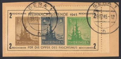 Briefstück - Sowjetische Zone - Thüringen Block Nr. 1ta (IV), - Stamps and postcards
