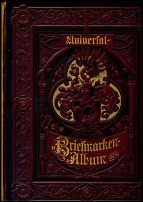 gestempelt/*/(*) - Altes "Universal - Briefmarken-Album (zweite Auflge.) - Goldschnitt (um 1890) für die ganze Welt, - Francobolli e cartoline