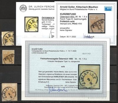 gestempelt/Briefstück - Österr. 1850 - Nr. 1M III gelb, - Francobolli e cartoline