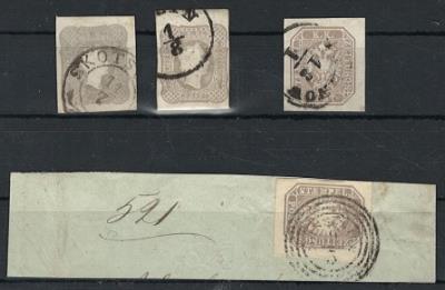 gestempelt/Briefstück/Poststück - Österr. Zeitgsm. Nr. 23 (2) graulila, - Briefmarken und Ansichtskarten