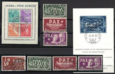 gestempelt/Briefstück/Poststück - Sammlung Schweiz ca. 1850/1948, - Francobolli e cartoline