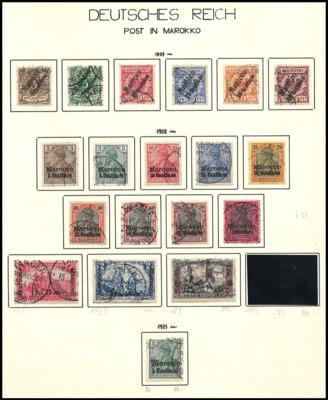 gestempelt - D. post in  Marokko Nr. 1/19 III, - Známky a pohlednice