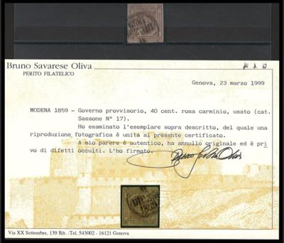 gestempelt - Modena Nr. 10b (40 Cent. karminrosa) breit- bis - Známky a pohlednice