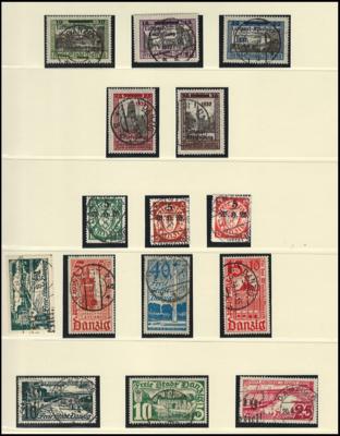 gestempelt/Poststück/Briefstück - Sammlung Danzig incl. Dienst, - Stamps and postcards