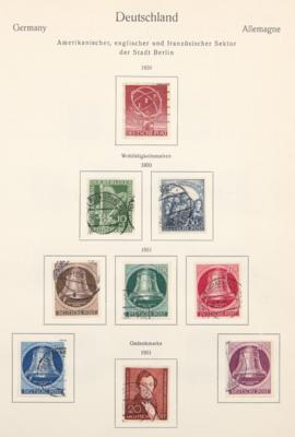 gestempelt - Sammlung BERLIN Ausg. 1949/1990 komplett (ohne Nr. 1/34) gute Erh., - Briefmarken und Ansichtskarten