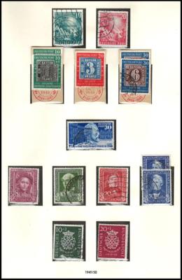 gestempelt - Sammlung BRD 1949/1995 gestempelt sowie im Anhang etwas Nachkriegsbes. gestempelt/**/*, - Stamps and postcards