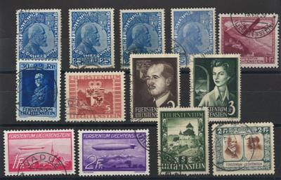 gestempelt - Sammlung Liechtenstein 1912/1993, - Stamps and postcards