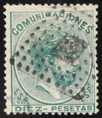 gestempelt - Spanien Nr. 120 (10 Pta.) schönes Stück, - Stamps and postcards