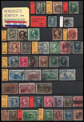 gestempelt - USA - Kanada (ab 1952) etc. - Partie meist gestempelte Dubl., - Briefmarken und Ansichtskarten