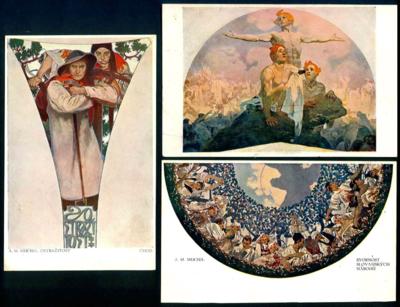 Poststück - Alfons Mucha 5 attraktive - Francobolli e cartoline