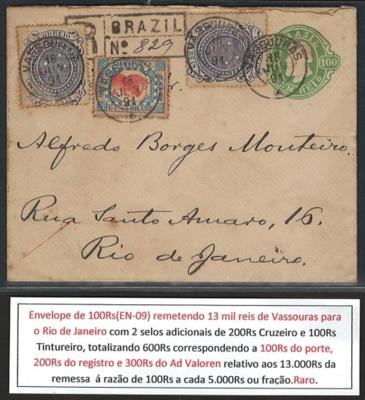 Poststück - Brasilien - Ganzsachen (Inteiros Postais) - Umschläge(envelopes), - Briefmarken und Ansichtskarten