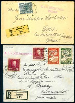 Poststück/Briefstück - Partie Poststücke Österr. ab Monarchie mit etwas Ausland, - Briefmarken und Ansichtskarten
