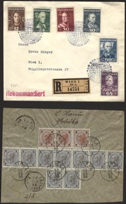 Poststück/Briefstück - Partie Poststücke Österr. ab Monarchie u. div. Ausland, - Briefmarken und Ansichtskarten