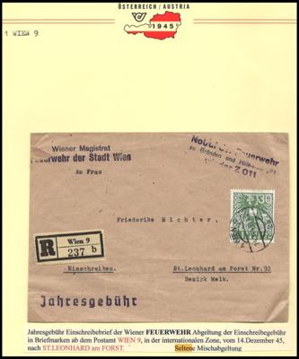 Poststück - Einschreibe-Fernbrief - Briefmarken und Ansichtskarten