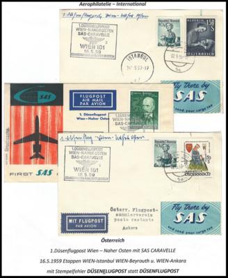 Poststück - Österr. 1959 - 1. Düsenflugpost - Francobolli e cartoline