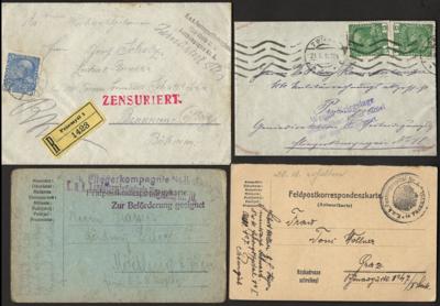 Poststück - Österr. Feldpost WK I - Festung Przemysl - Interess. Partie Poststücke 1914/1915 - Známky a pohlednice