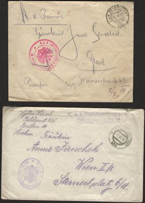 Poststück - Österr. Feldpost WK I - Interess. Partie Österr. Luftwaffe - BALLON - Abteilungen, - Stamps and postcards