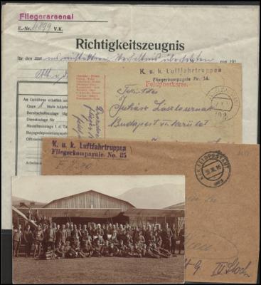 Poststück - Österr. Feldpost WK I - Interess. Partie Österr. Luftwaffe - meist FLIEGENDE EINHEITEN, - Francobolli e cartoline