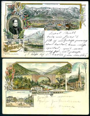 Poststück - Partie attraktive Litho AK Innsbruck, - Známky a pohlednice