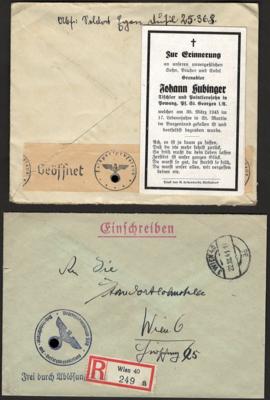 Poststück - Partie D. Feldpost WK II u.a. Zensur, - Briefmarken und Ansichtskarten