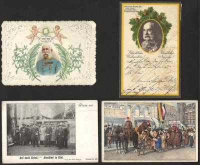 Poststück - Partie div. Motivkarten u.a. mit Patriotika, - Stamps and postcards