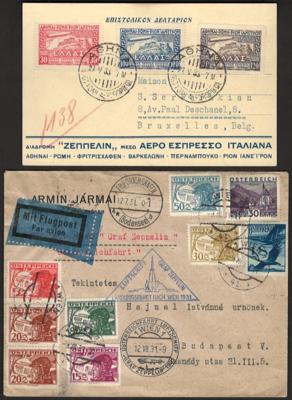 Poststück - Partie Flugpost Europa und Übersee mit Österr. - D.Reich- Griechenland - Ungarn, - Stamps and postcards