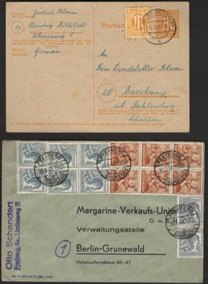 Poststück - Partie Poststücke Allgemeine Ausg. u. etwas Bizone, - Briefmarken und Ansichtskarten
