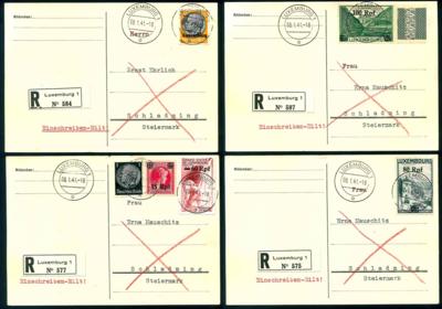 Poststück - Partie Poststücke D. Bes. WK II u.a. mit Gen. Gouv. und Luxemburg, - Stamps and postcards