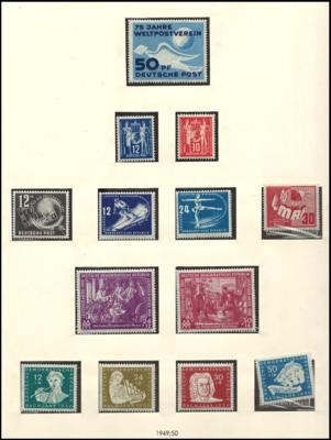 ** - Gepflegte Sammlung DDR 1949/1959 mit allen Blöcken, - Briefmarken und Ansichtskarten