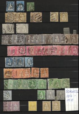 .gestempelt/*/Briefstück - Partie Dubl. Schweiz 1854/1978 - meist mehrf., - Stamps and postcards