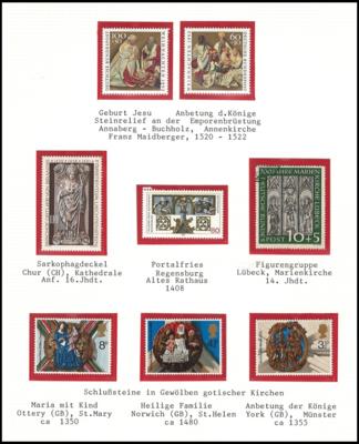 **/gestempelt - Motivsammlung "Romanik und Gotik im deutschen Sprachraum", - Briefmarken und Ansichtskarten