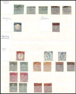 */gestempelt - Umfangreicher Bestand Alt-Italien, - Stamps and postcards