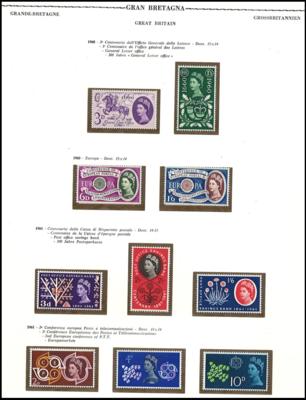** - Großbrit. - Sammlung  1958/1984, - Stamps and postcards