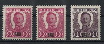 ** - Österr. Feldpost in Rumänien - nicht verausgabte Nr. XII (2) und XIII, - Briefmarken und Ansichtskarten