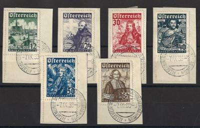 Briefstück - Österr. - Katholiken vom Bogenubterrand und entsprechendem Sonderstpl. auf 6 Briefstück, - Stamps and postcards