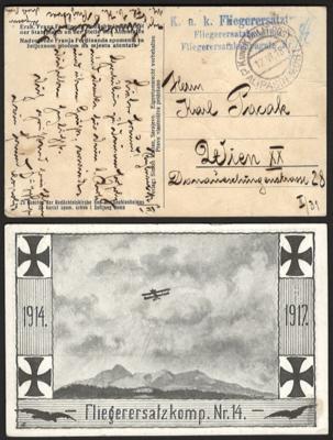 Poststück - Bosnien - Partie Feldpost von Flieger - Einheiten WK I aus Mostar und Alipasin Most, - Stamps and postcards