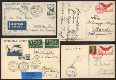 Poststück/Briefstück - Kl. Partie Flugpost Europa u. Übersee, - Stamps and postcards