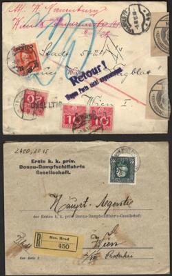 Poststück/Briefstück - Partie Poststücke Österr. Monarchie mit ein wenig I. Rep. und etwas Ausland, - Briefmarken und Ansichtskarten