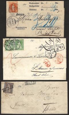 Poststück/Briefstück - Partie Poststücke Schweiz mit etwas Liechtenstein, - Známky a pohlednice