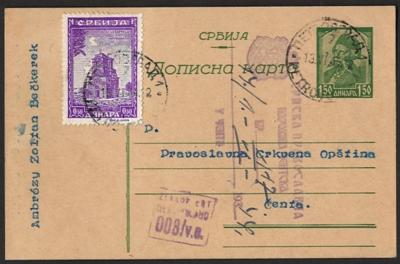 Poststück - D. Besetzung Serbien - Ganzsachen - Postkarte Nr. 5, - Francobolli e cartoline