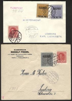 Poststück - Flieger - Kurierlinie Wien - Lemberg, - Stamps and postcards