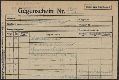 Poststück - Formulare - L2 "K. u. k. Luftverkehr Mil. Fluglinienstation Kiew" auf Gegenschein von Kiew vom 1. XI. 1918, - Francobolli e cartoline